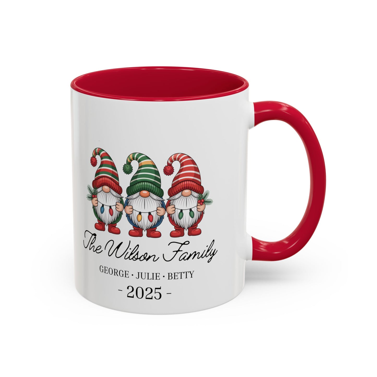 gnome mug, Personalized Family Gnome Christmas Mug, Custom Family Name 2025 Coffee Cup, Cute Holiday Gift for Family, Christmas Gnome Mug Keepsake