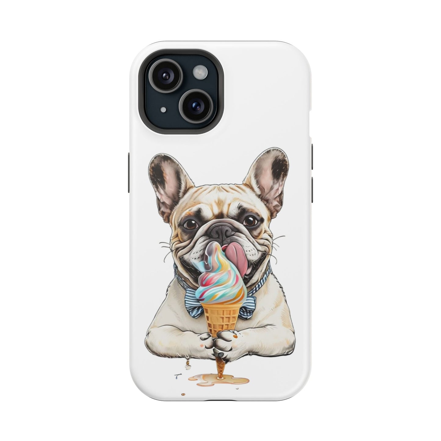 Adorable French Bulldog iPhone Case - Fun Animal Print, MagSafe Tough Cover, Perfect Pet Lover Gift