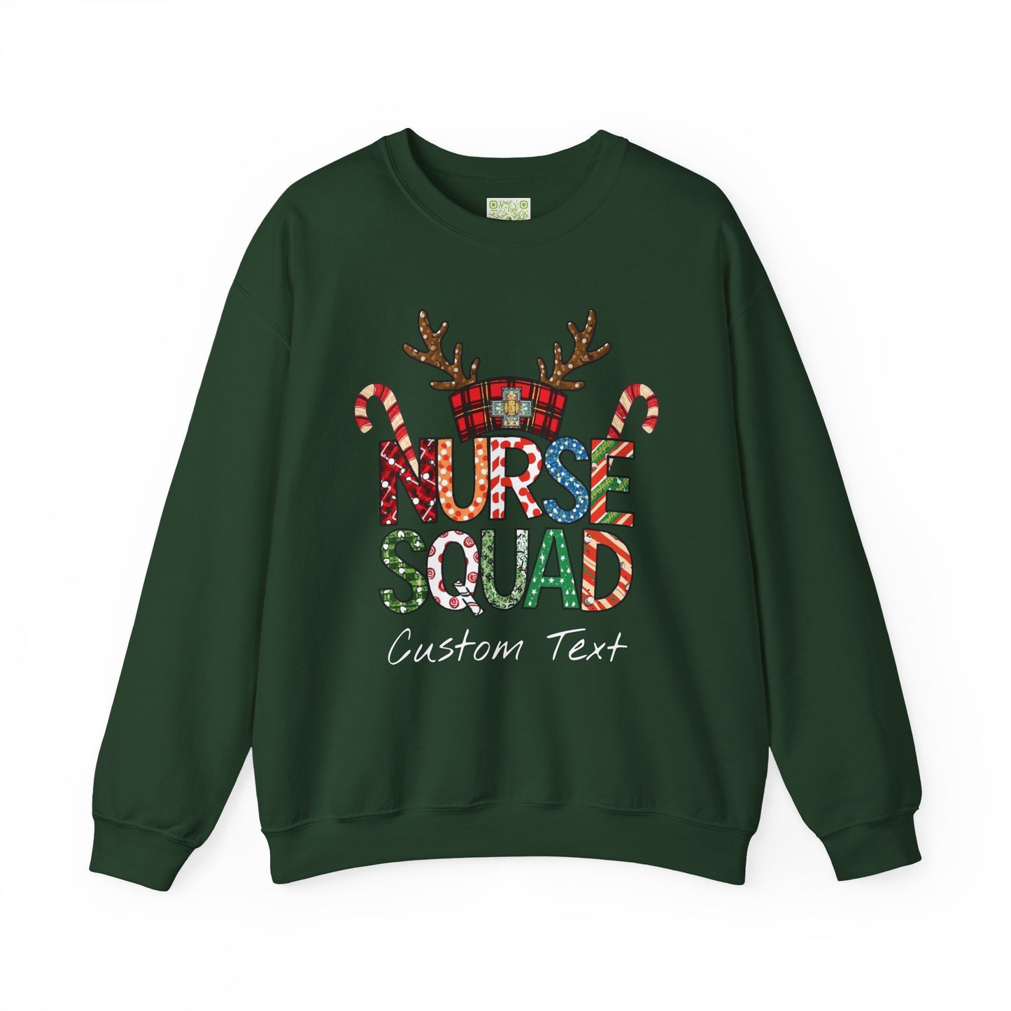 Christmas Nurse Squad Crewneck Sweatshirt – Custom Text Holiday Pullover