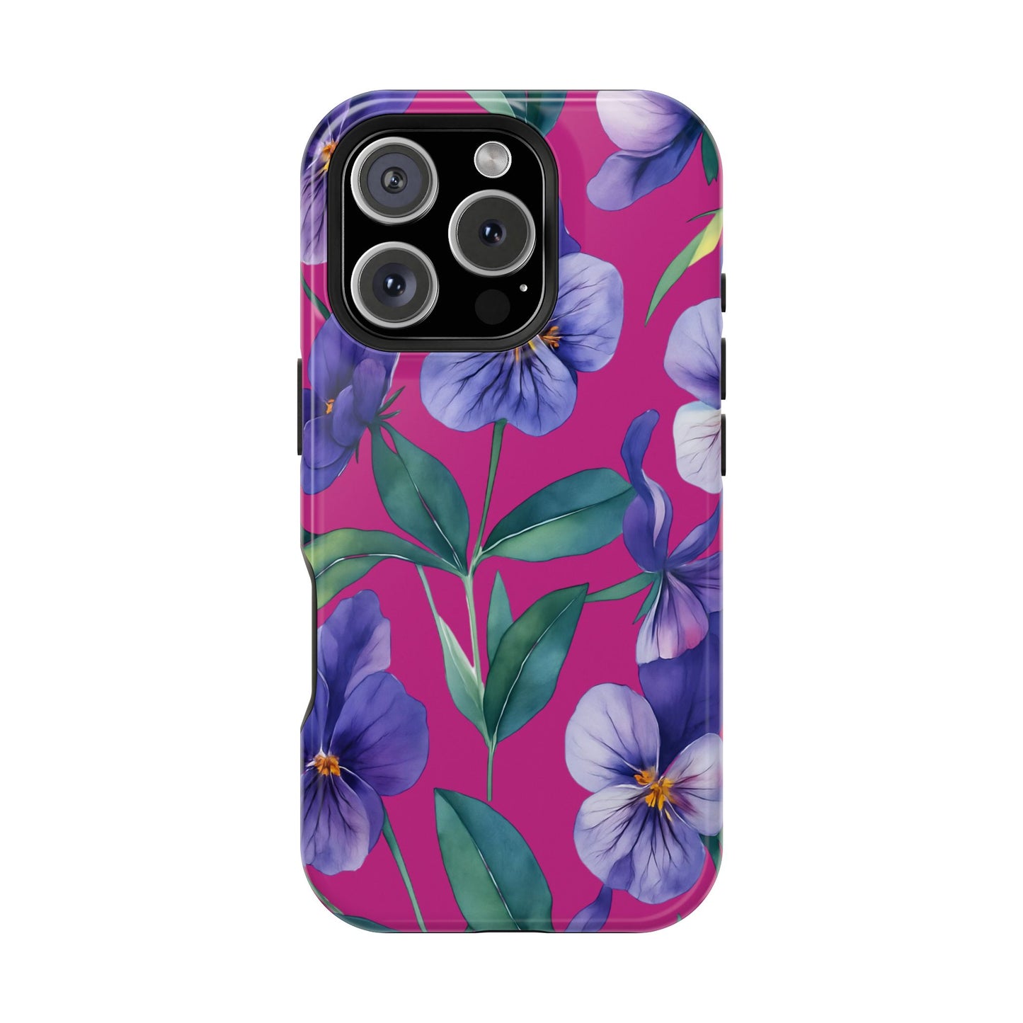 African Violet Floral Magnetic Tough Case, Summer Iphone Case, Wildflower Case, Flower Phone Cover, Stylish Phone Case
