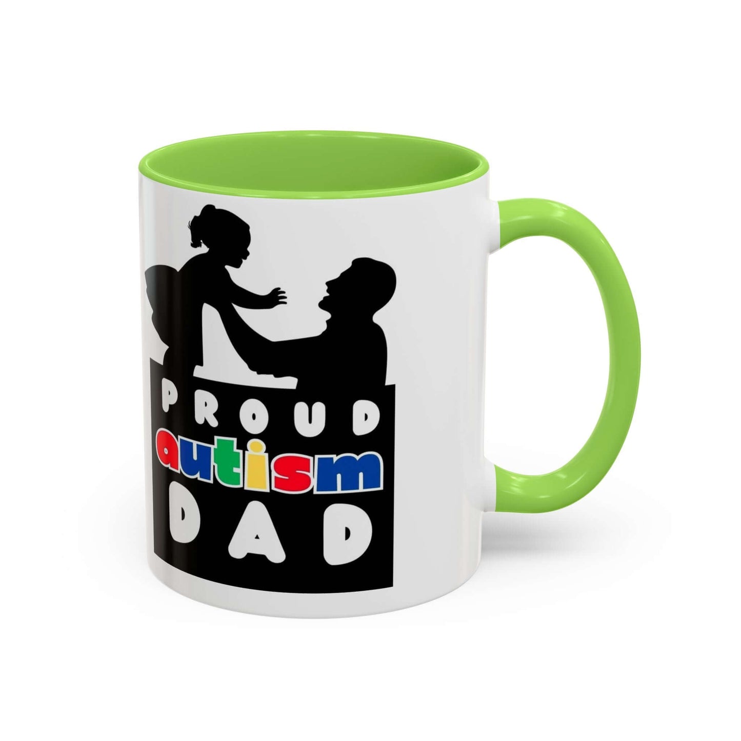 Autism Dad Multi Color Mug, Autism Spectrum Disorder, Neurodiversity Pride Merch, Autism Awareness, Inclusion Matters