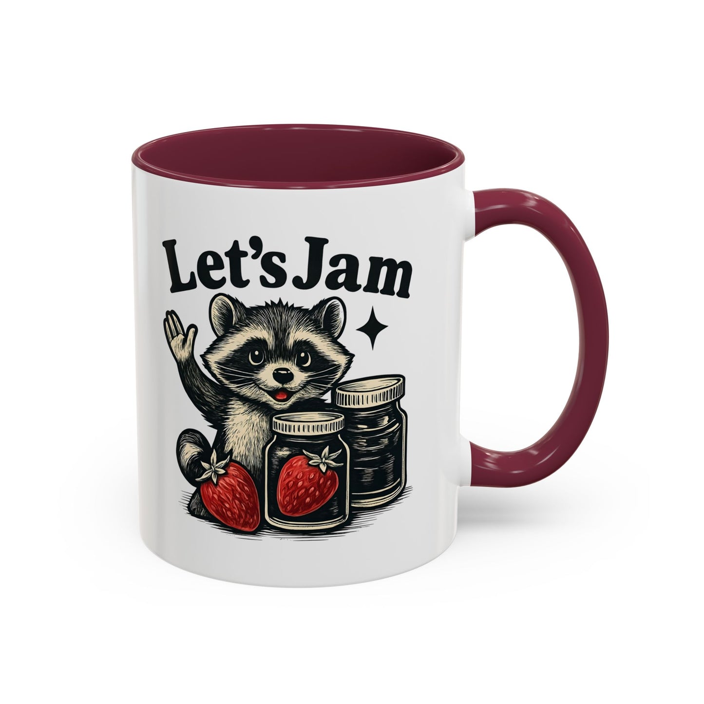 Racoon Mug, Racoon Gifts, Let's Jam Coffee Mug, Strawberry Mug, Cute Summer Mug, Raccoon Strawberry Mug, Funny Raccoon Mug, Trending Now