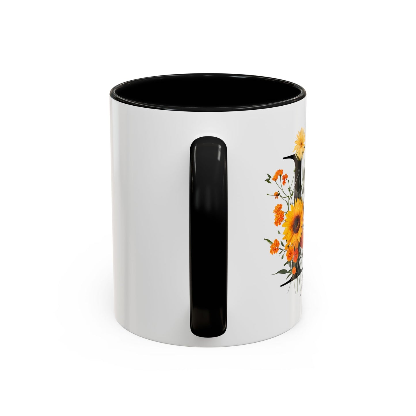 Personalized Floral Monogram - Letter K - Elegant Accent Coffee Mug – Personalized Mothers Day Gift