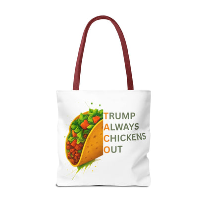 Trump Always Chickens Out TACO Tote, Subtle Anti Trump, Democrat Gift Tote, FDT Tote, Anti-MAGA, Political Tote