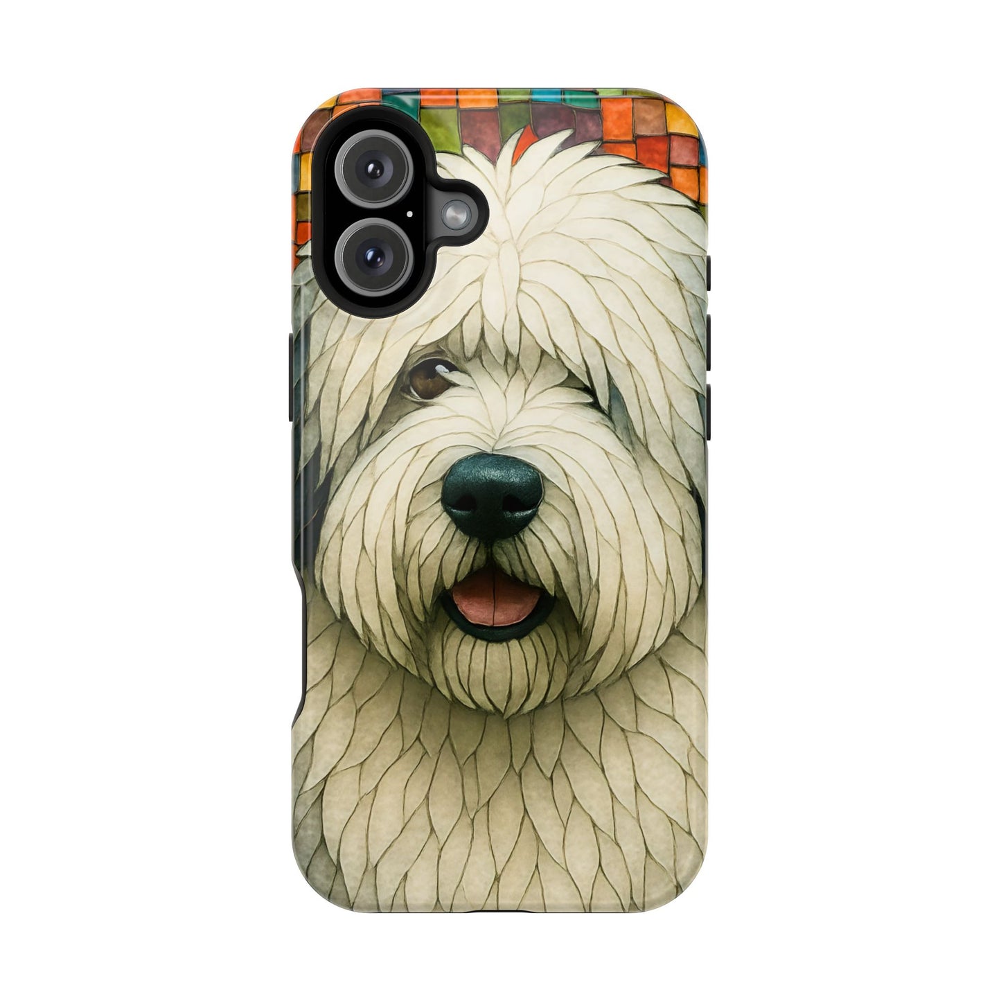 Old English Sheepdog Mosaic Phone Case, English Sheepdog iPhone Case, Dog Phone Case, Dog Lover Gift, Cute Dog Cover
