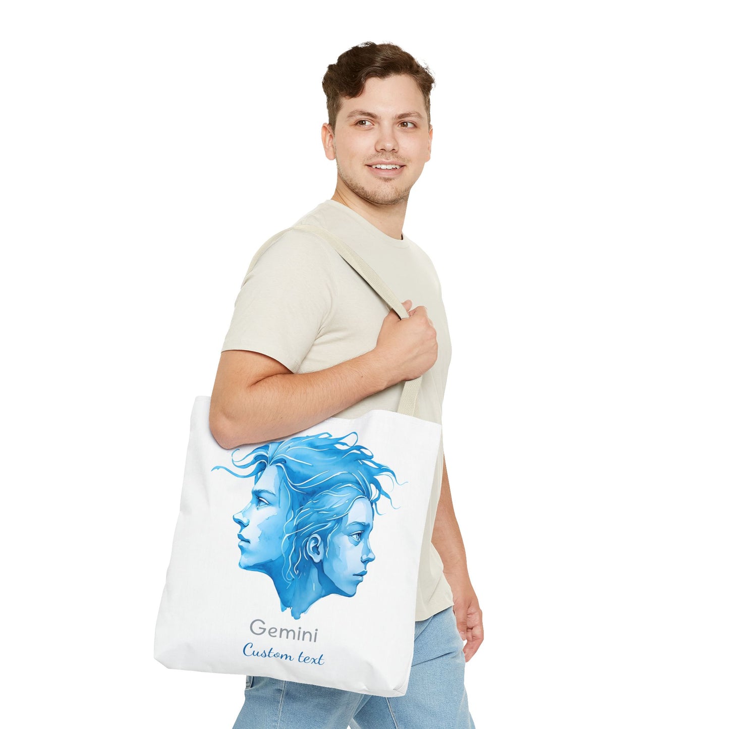 Gemini Zodiac Personalized Tote Bag, Astrology Lover Gift, Artistic Tote Bag, Gemini Birthday Gift, Trendy Tote