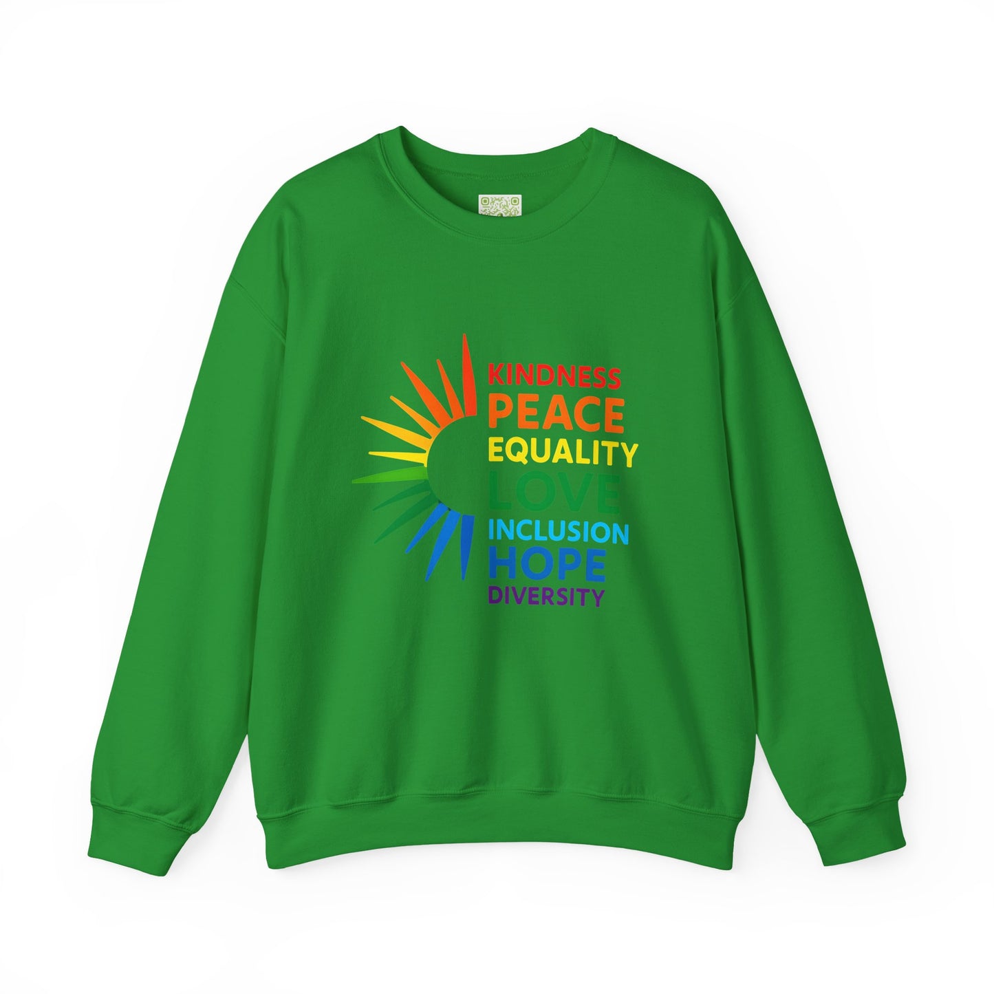 LGBTQ Equality Shirt, Pride Month Crewneck Sweatshirt, Kindness Peace Love Pride Sweater, Rainbow Gay Pride Clothing, Unisex Pride Gift