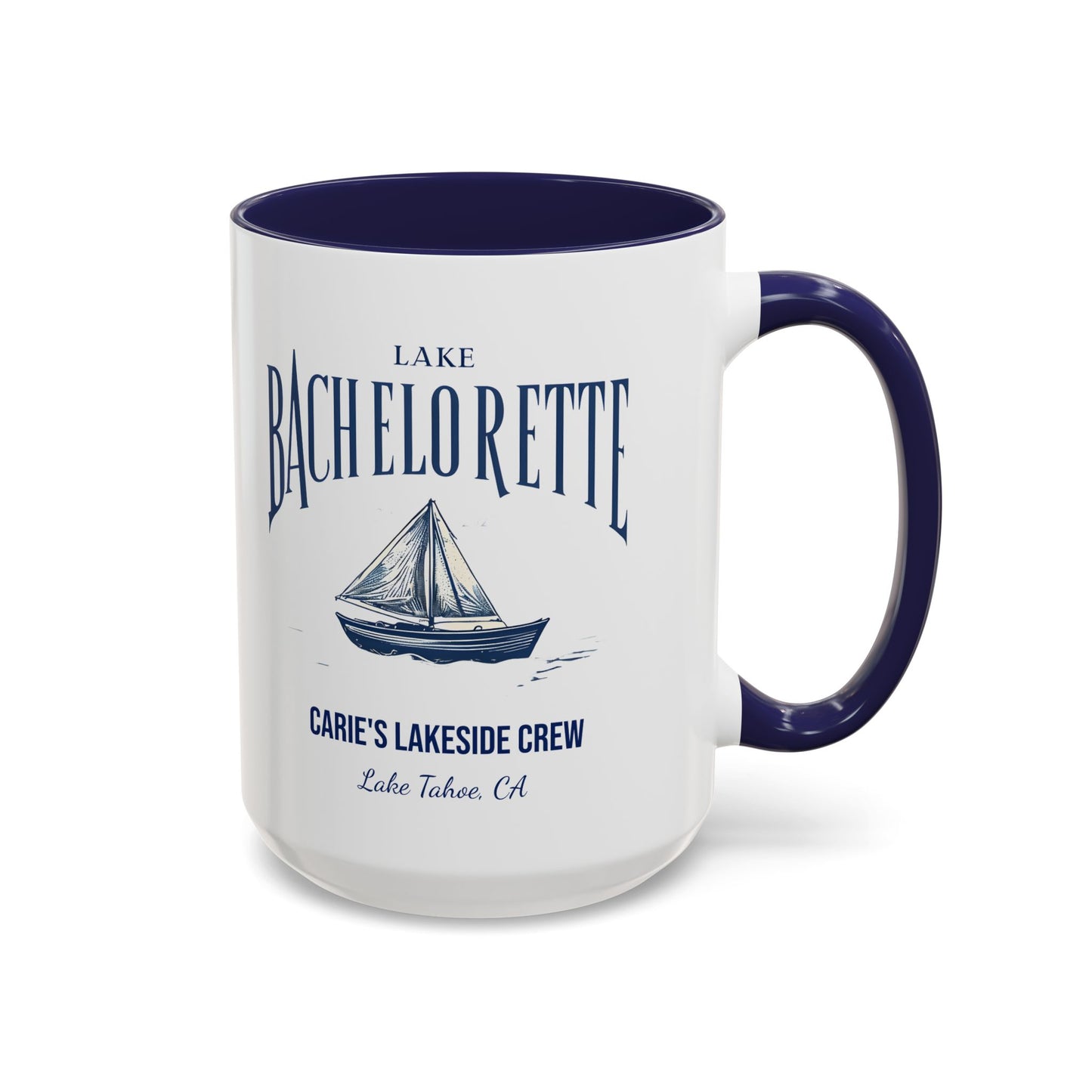 Let's Get Nauti Personalized Accent Coffee Mug, Sail Boat Hen Party Favor, Bachelorette Cruise, Bride Tribe, Camp Bach Gift