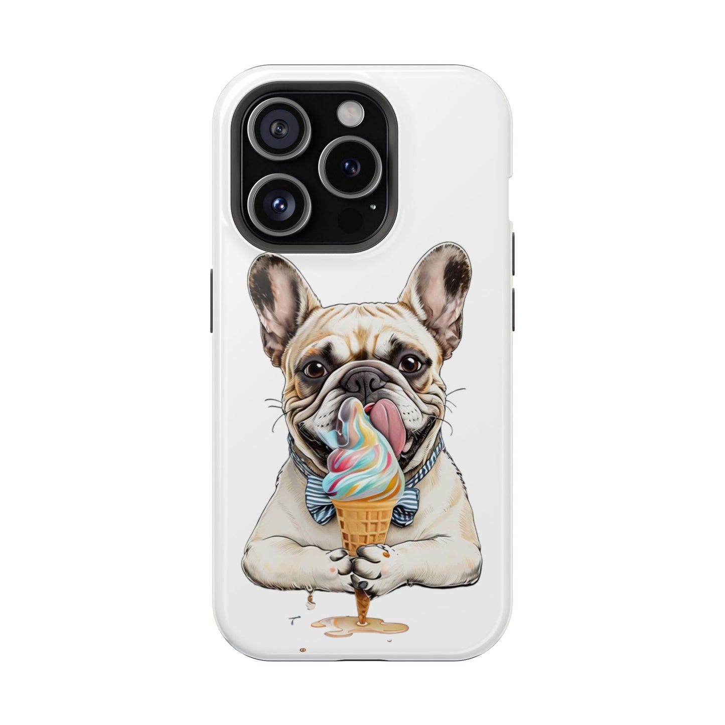 Adorable French Bulldog iPhone Case - Fun Animal Print, MagSafe Tough Cover, Perfect Pet Lover Gift