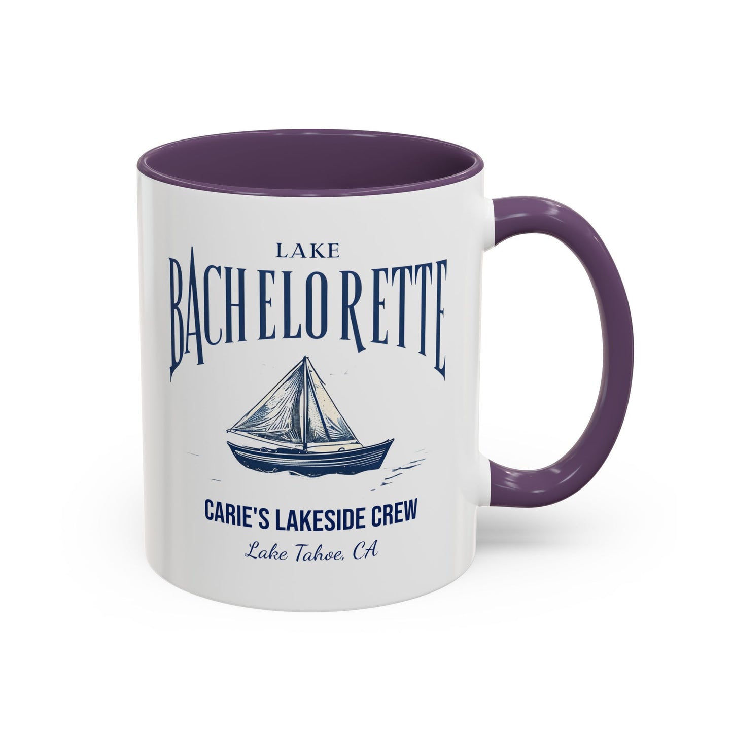 Let's Get Nauti Personalized Accent Coffee Mug, Sail Boat Hen Party Favor, Bachelorette Cruise, Bride Tribe, Camp Bach Gift
