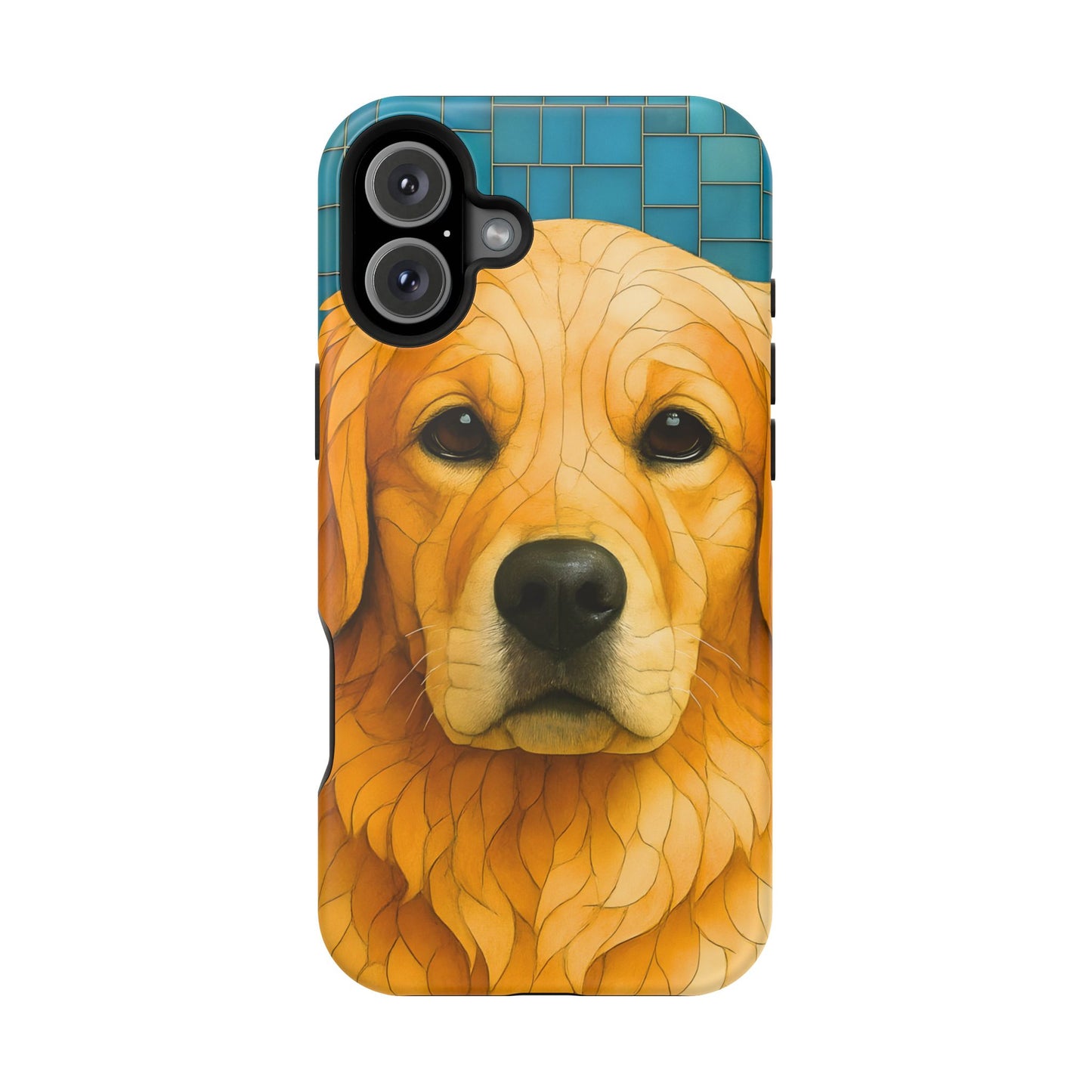 Golden Retriever Mosaic Phone Case, Dog Lover Gift, Protective iPhone Cover, Unique Pet Art, Animal Pattern Case