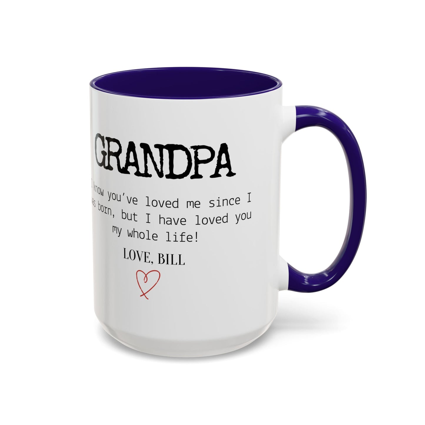 Personalized Grandpa Mug, Gift from Grandchild, Custom Message Coffee Cup, Grandpa Birthday Gift, Father’s Day Mug, Sentimental Gift for Grandpa