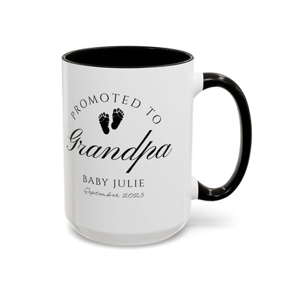 Promoted to Grandpa Mug, Personalized New Grandpa Gift 2025, Custom Baby Announcement Coffee Cup, Pregnancy Reveal for Grandfather, First Grandchild Gift