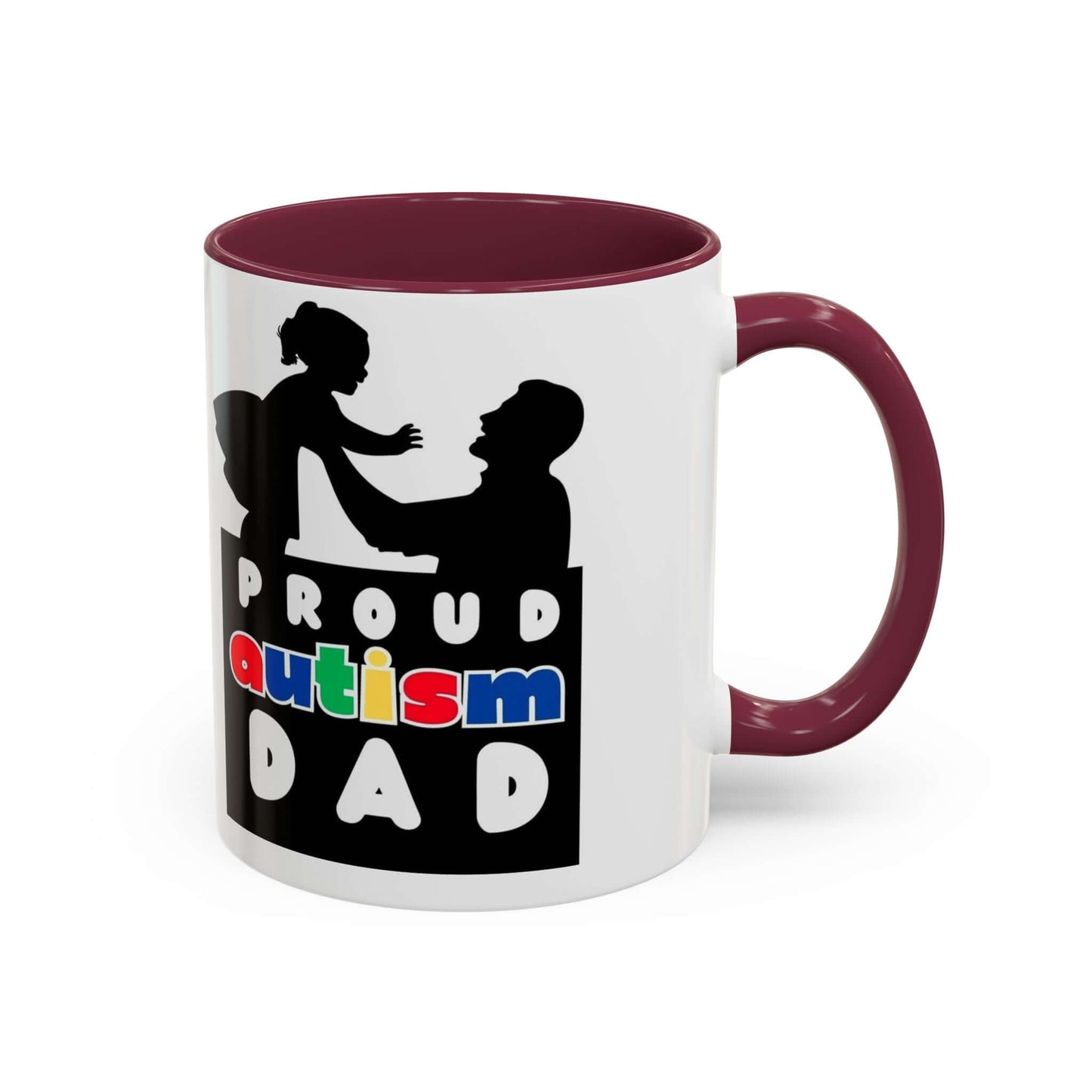 Autism Dad Multi Color Mug, Autism Spectrum Disorder, Neurodiversity Pride Merch, Autism Awareness, Inclusion Matters