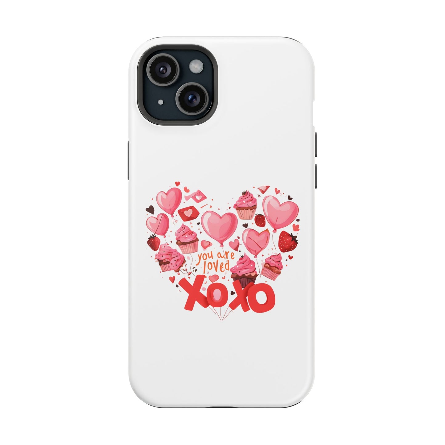 Valentine's Day Magnetic Tough Cases, Cute Phone Cover, Gift for Her, Love Heart Design, Personalizable Tech Accessory