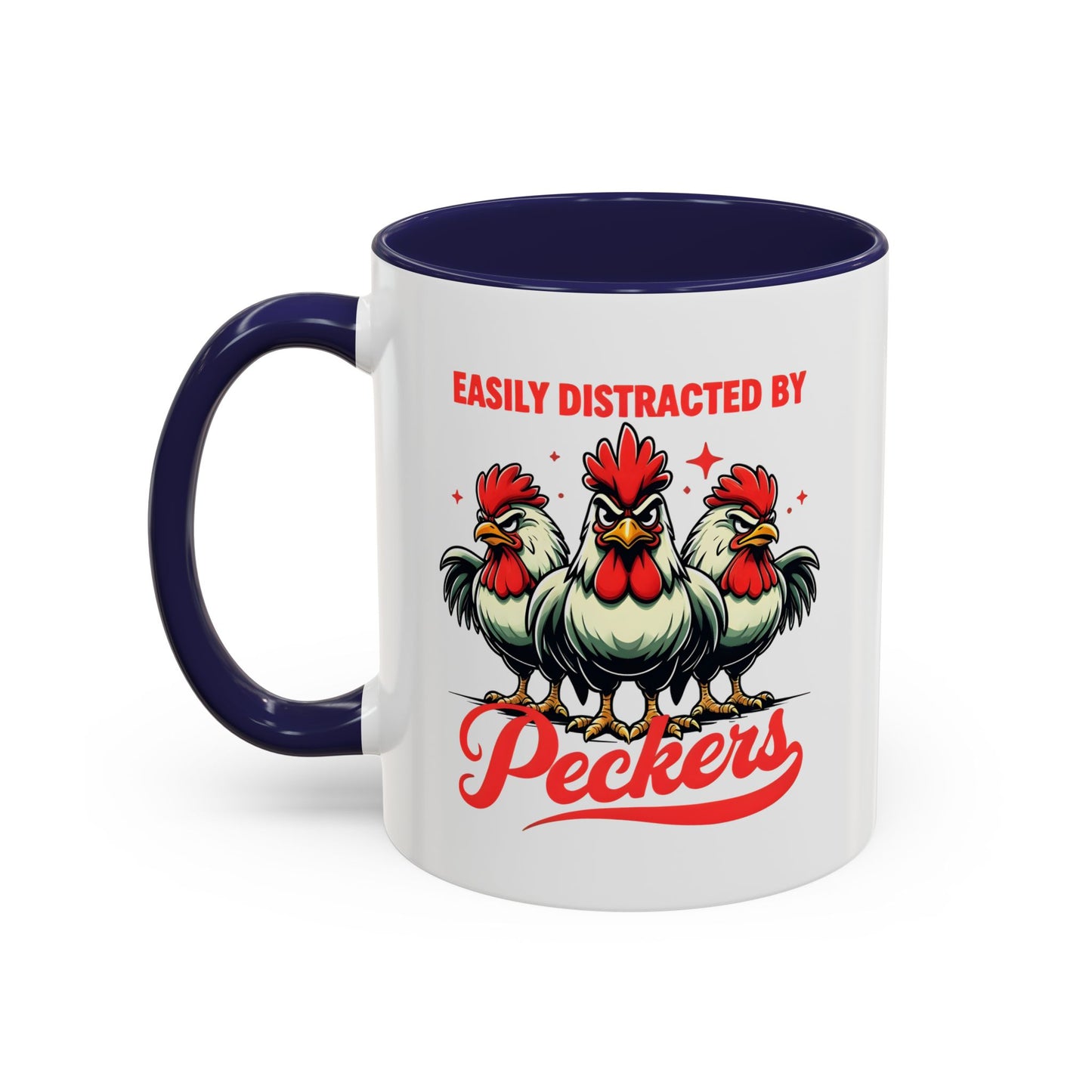 Easily Distracted by Peckers Coffee Mug, Inappropriate Gift, Naughty Valentines, Dark Humor Gift, Offensive Mug, Silly Mug