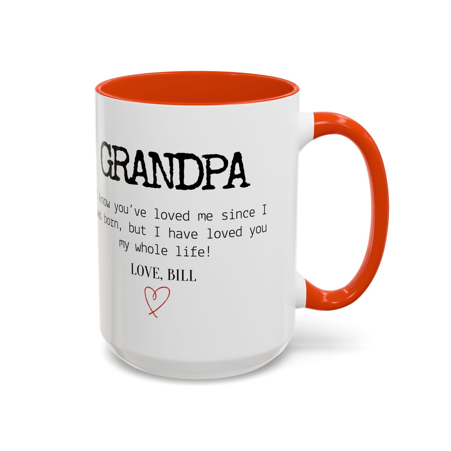 Personalized Grandpa Mug, Gift from Grandchild, Custom Message Coffee Cup, Grandpa Birthday Gift, Father’s Day Mug, Sentimental Gift for Grandpa
