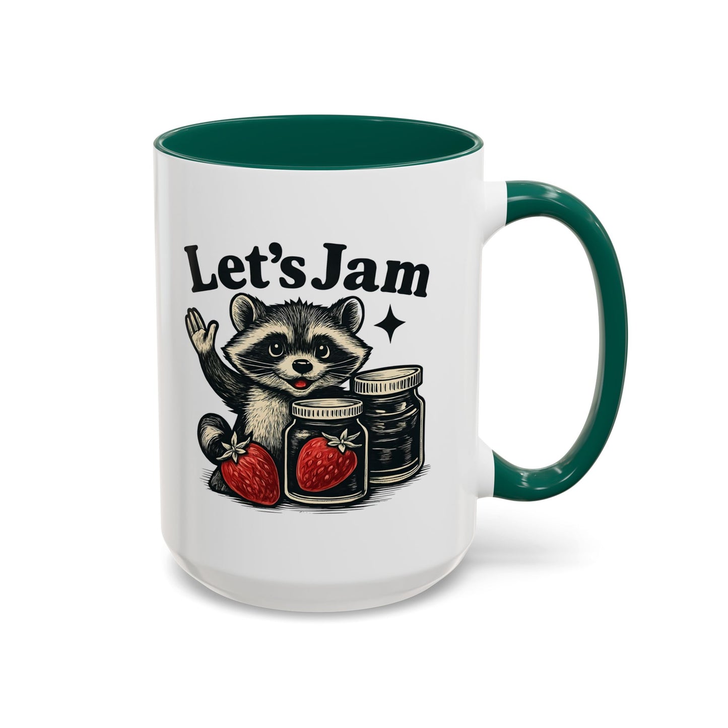 Racoon Mug, Racoon Gifts, Let's Jam Coffee Mug, Strawberry Mug, Cute Summer Mug, Raccoon Strawberry Mug, Funny Raccoon Mug, Trending Now