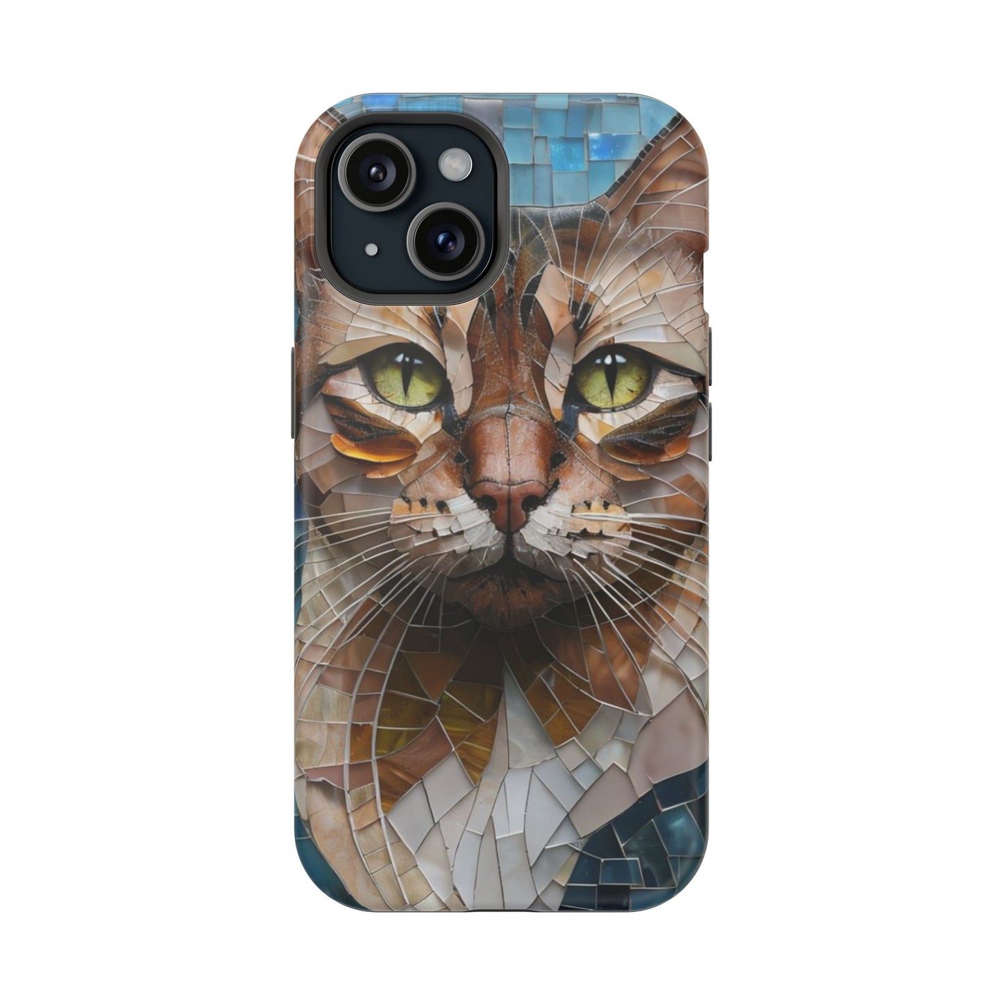 Crazy Cat Lady iPhone Case, Stained Glass Cat, Mosaic Cat Face, Pet Phone Case, iPhone Cat Case, Cat Gift