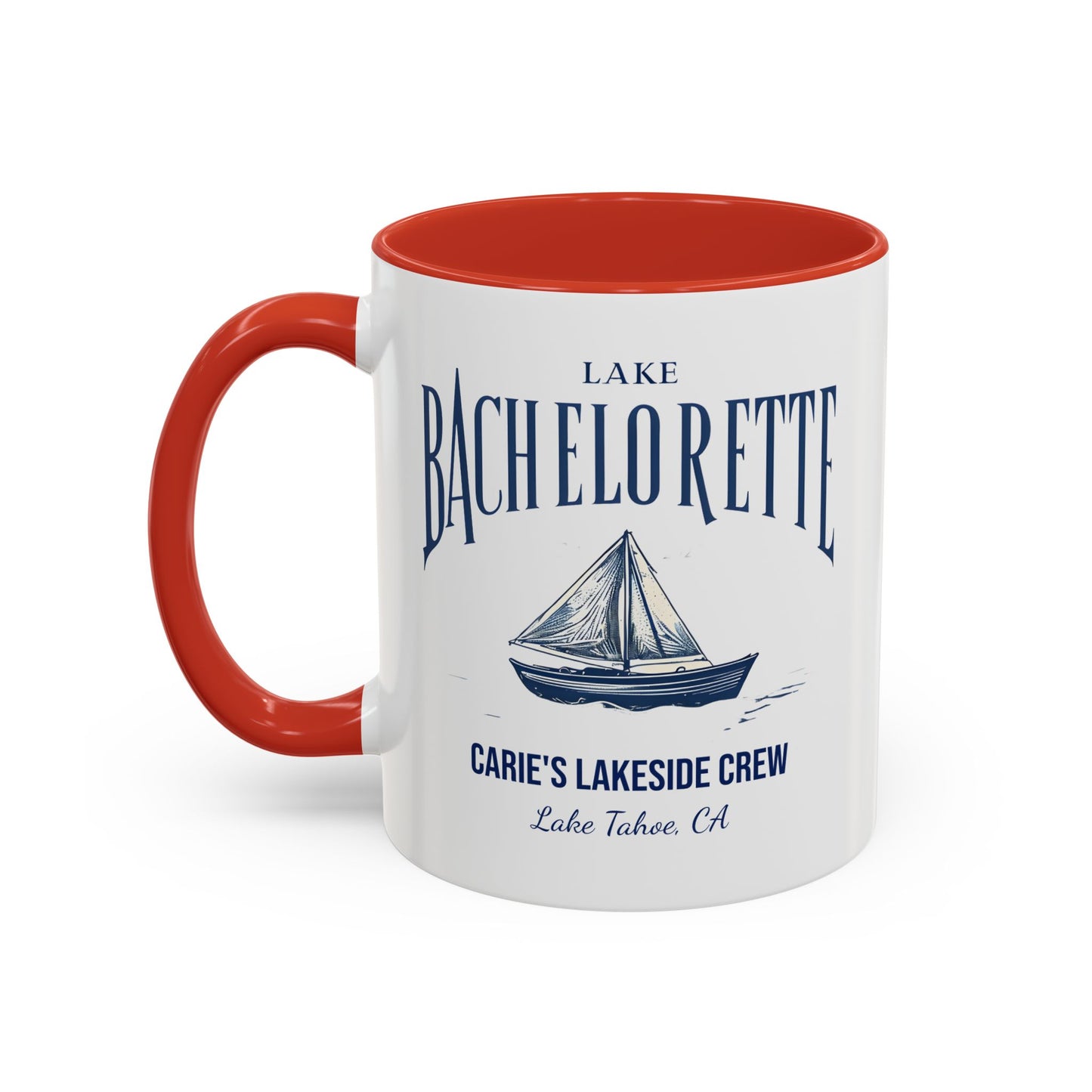 Let's Get Nauti Personalized Accent Coffee Mug, Sail Boat Hen Party Favor, Bachelorette Cruise, Bride Tribe, Camp Bach Gift