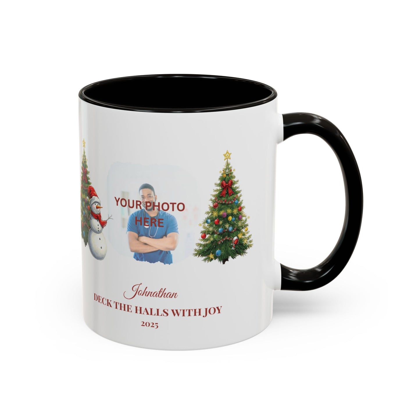 Personalized Snowman Mug with Custom Photo – Cute Christmas Cocoa Cup, Holiday Gift for Neighbors, Snowman Coffee Mug 2025