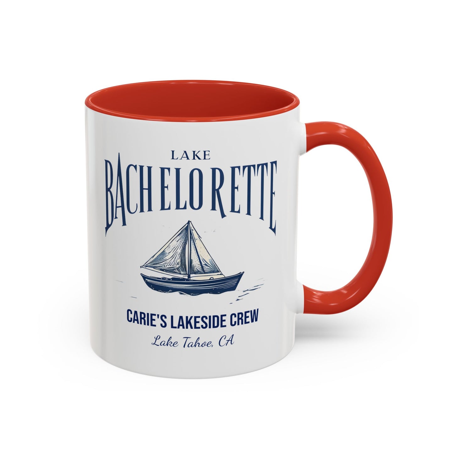 Let's Get Nauti Personalized Accent Coffee Mug, Sail Boat Hen Party Favor, Bachelorette Cruise, Bride Tribe, Camp Bach Gift