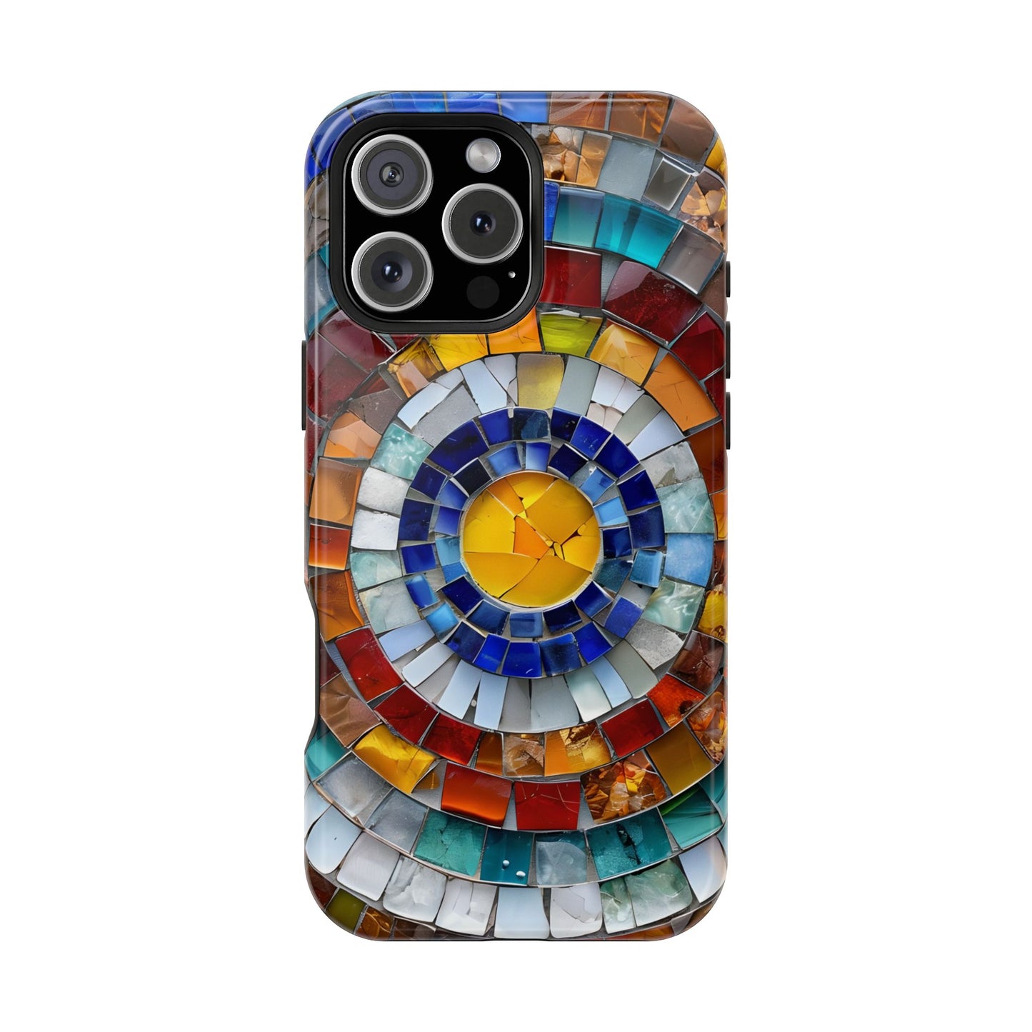 Magnetic Mosaic Phone Case, Trendy iPhone Case, Unique Design, Faux Stained Glass, Custom Phone Cover, Wireless Charging