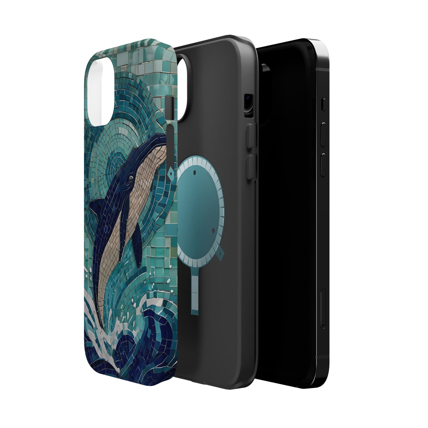 Whale Watching Mosaic iPhone Case, Whale Art, Unique Phone Case, Humpback Whale, Whale Gift, Marine Biology, Whale Watcher