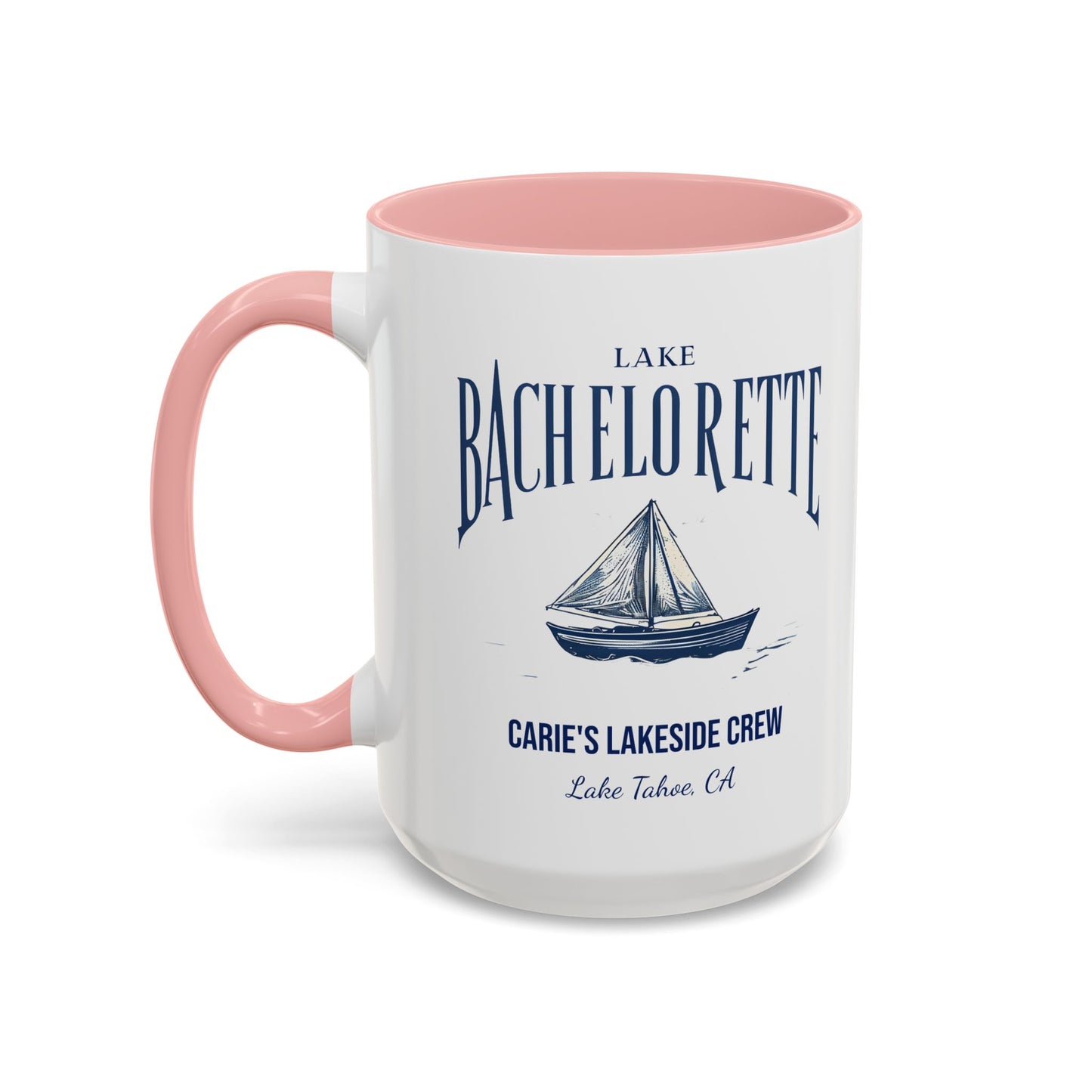 Let's Get Nauti Personalized Accent Coffee Mug, Sail Boat Hen Party Favor, Bachelorette Cruise, Bride Tribe, Camp Bach Gift