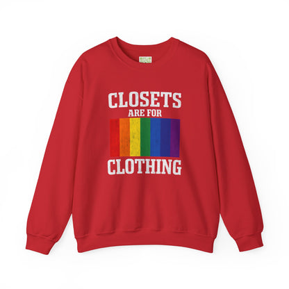Rainbow Pride Crewneck Sweatshirt, Closets Are For Clothing Sweatshirt, Pride Month Sweatshirt, Queer Sweatshirt, LGBT Outfit