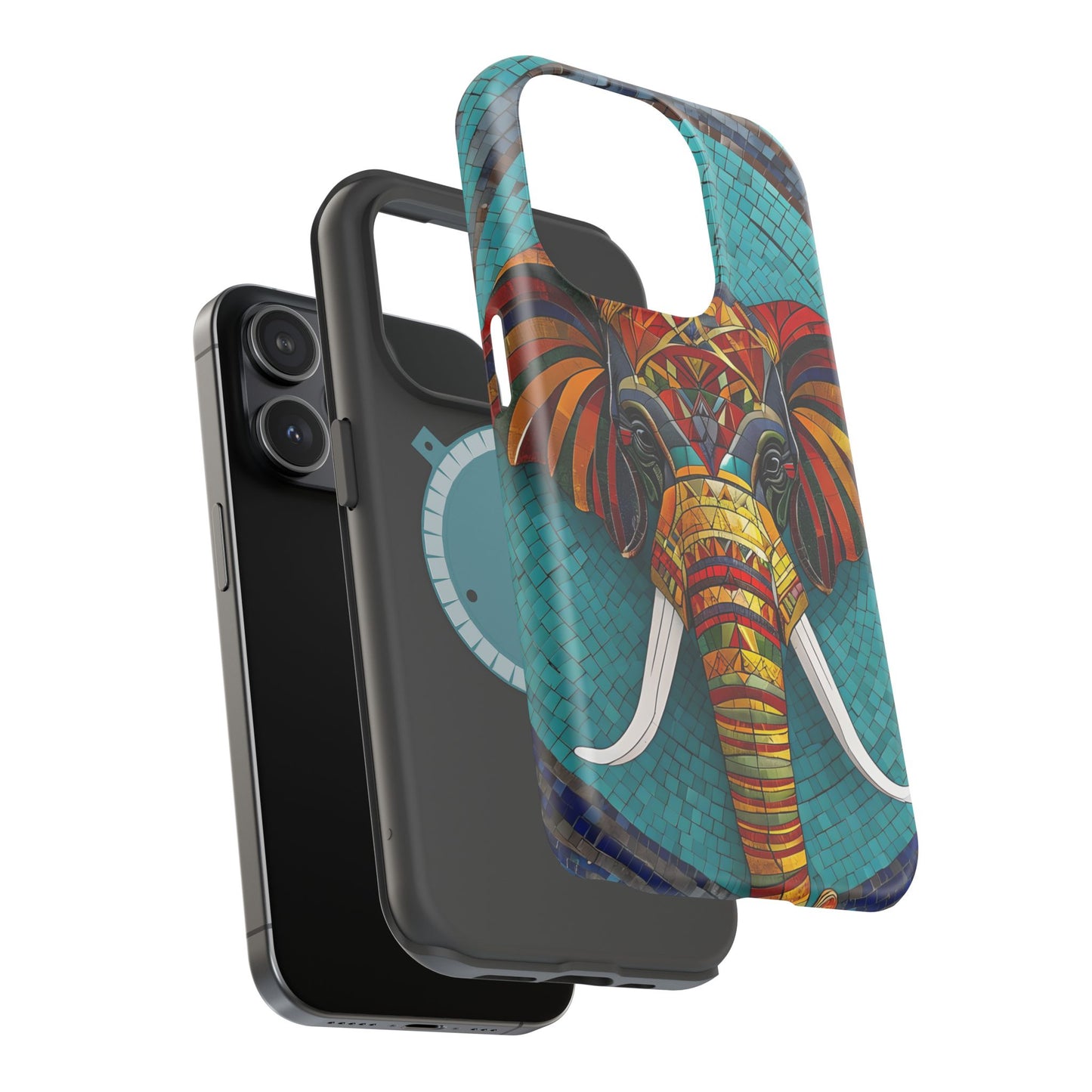 Artistic Elephant Phone Case, Elephant Case, Trendy iPhone Case, Elephant Lover Gift, Unique iPhone Case, Mosaic Design