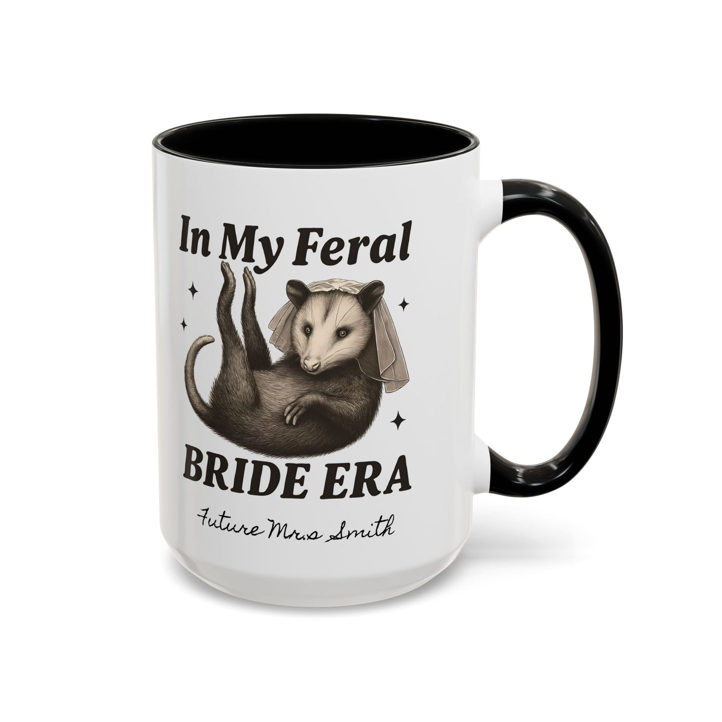 Feral Bride Era Coffee Mug, Funny Bride Mug, In My Feral Era Mug, Opossum Bride Mug, Bride Gift Idea, Quirky Bride Gift