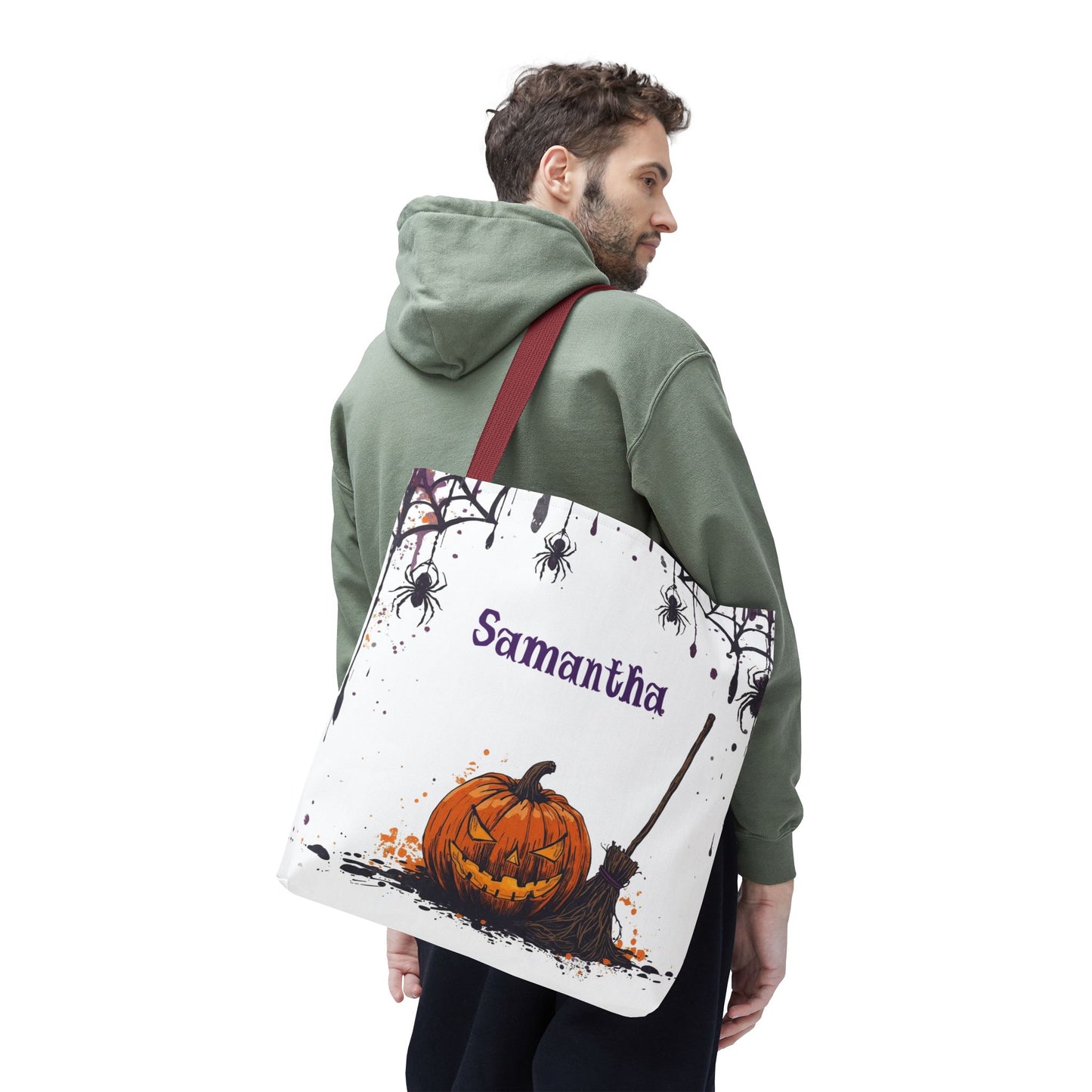 Custom Kids Halloween Trick or Treat Bag – Personalized Pumpkin Candy Tote Sack – Children’s Halloween Gift, Reusable Candy Bag