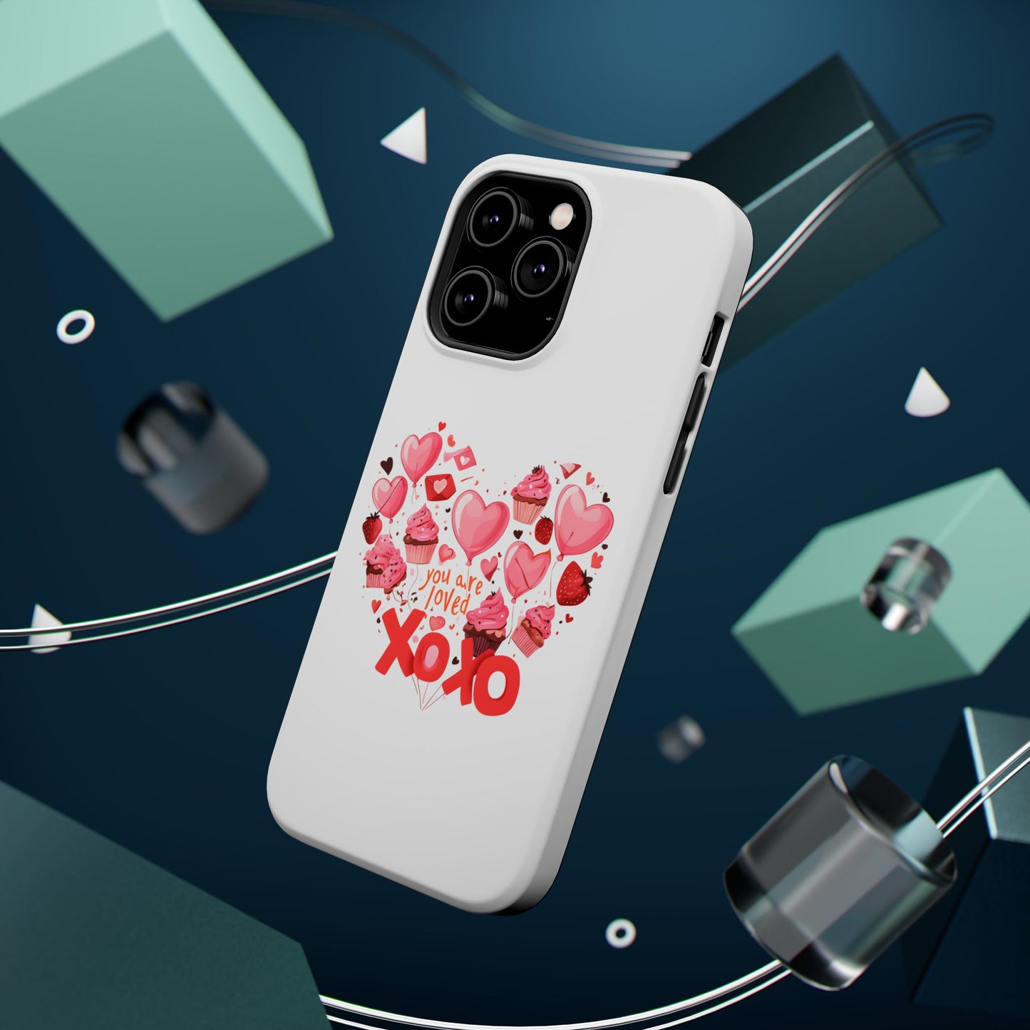 Valentine's Day Magnetic Tough Cases, Cute Phone Cover, Gift for Her, Love Heart Design, Personalizable Tech Accessory