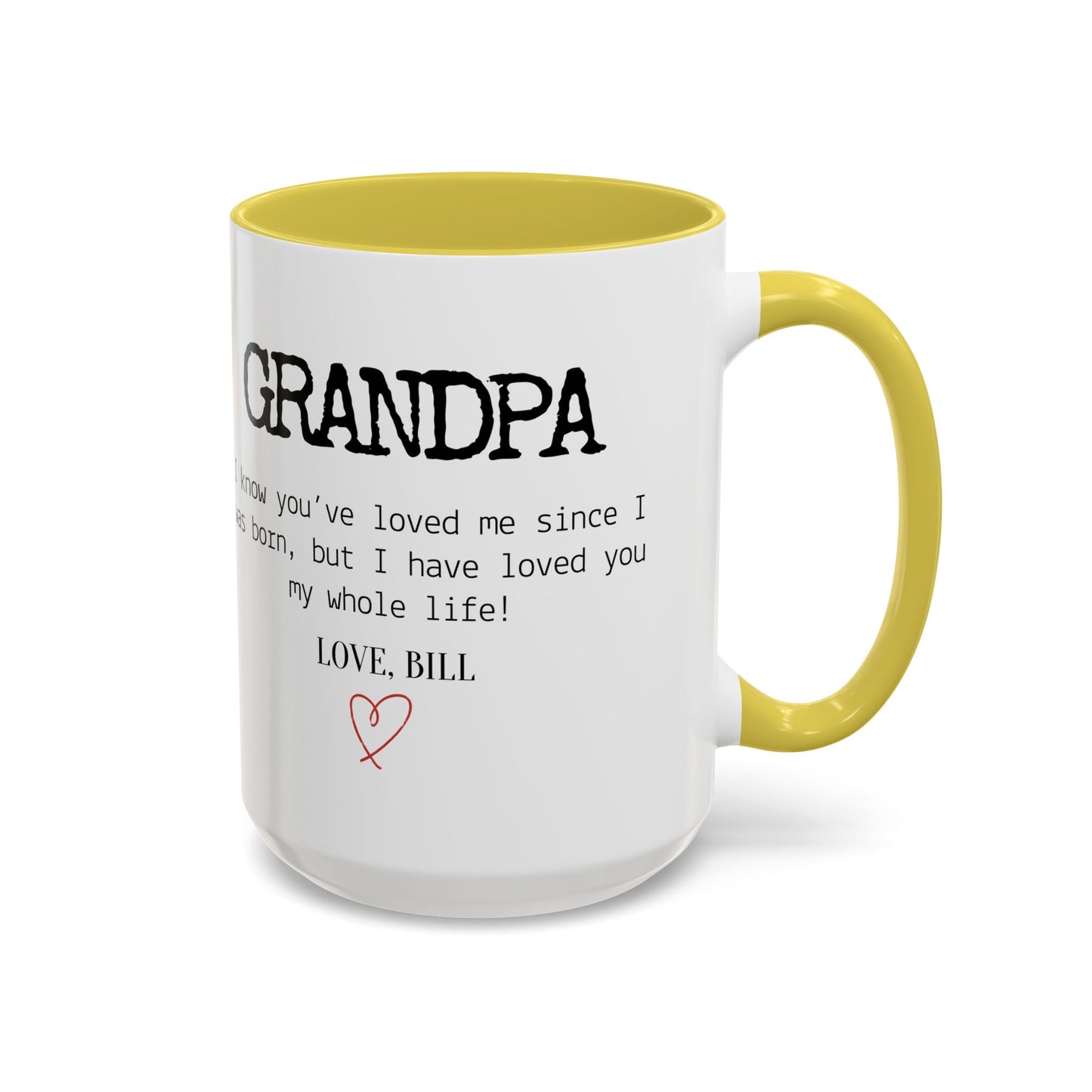 Personalized Grandpa Mug, Gift from Grandchild, Custom Message Coffee Cup, Grandpa Birthday Gift, Father’s Day Mug, Sentimental Gift for Grandpa
