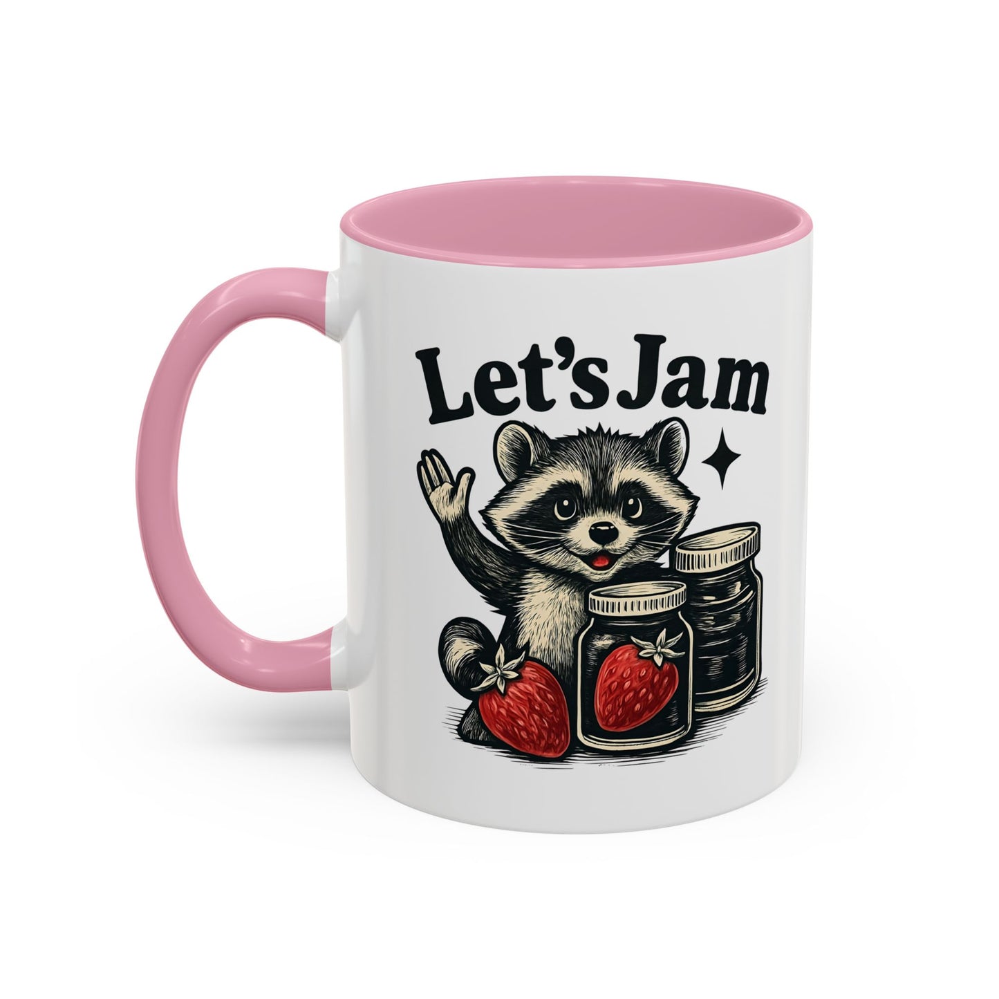 Racoon Mug, Racoon Gifts, Let's Jam Coffee Mug, Strawberry Mug, Cute Summer Mug, Raccoon Strawberry Mug, Funny Raccoon Mug, Trending Now