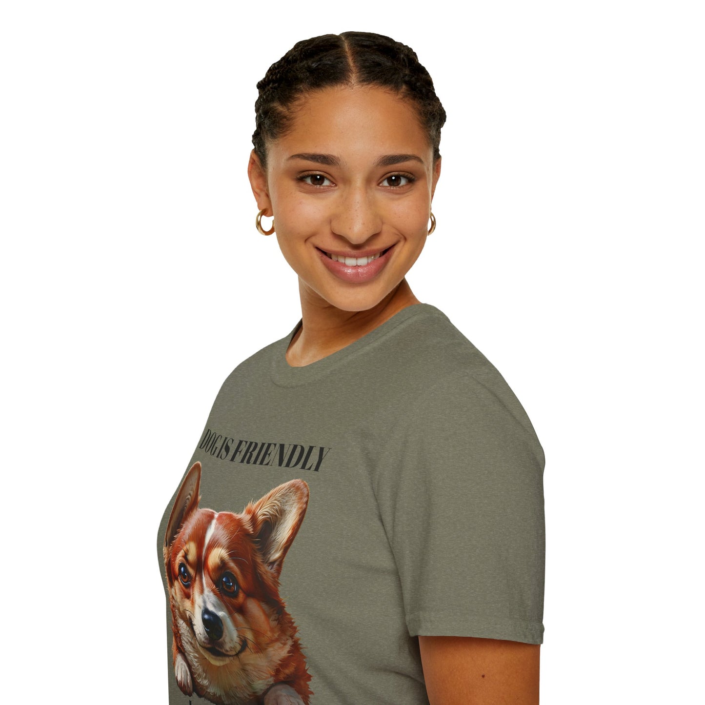 Funny Dog Lover Korgi T-Shirt - "Dog is Friendly, I am Not"