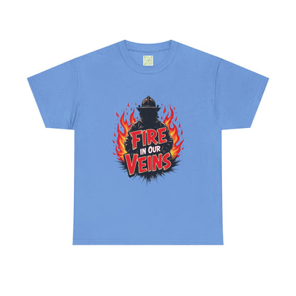 Firefighter Fire in Our Veins TShirt, Firefighter Gift, Firefighting Tee, Thin Red Line, Fireman T-Shirt, Fire Fighting