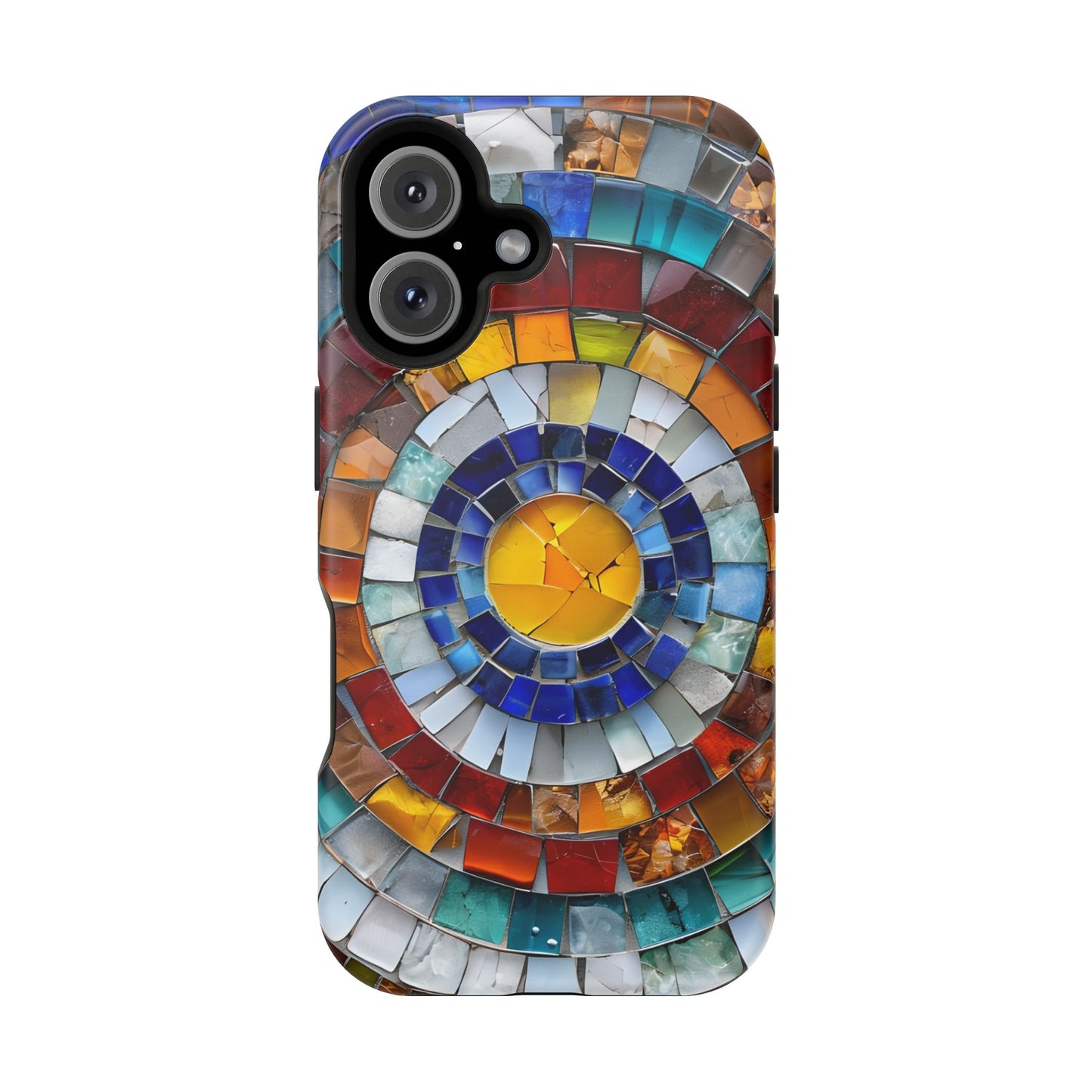 Magnetic Mosaic Phone Case, Trendy iPhone Case, Unique Design, Faux Stained Glass, Custom Phone Cover, Wireless Charging