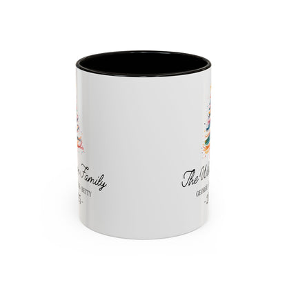 Personalized Family Christmas Mug, Custom Family Name Holiday Coffee Cup 2025, Colorful Christmas Tree Mug, Family Christmas Gift