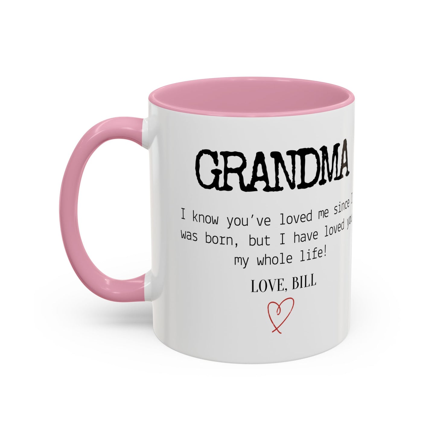 Personalized Grandma Mug, Gift from Grandchild, Custom Message Coffee Cup, Grandma Birthday Gift, Mother’s Day Mug, Sentimental Gift for Grandma
