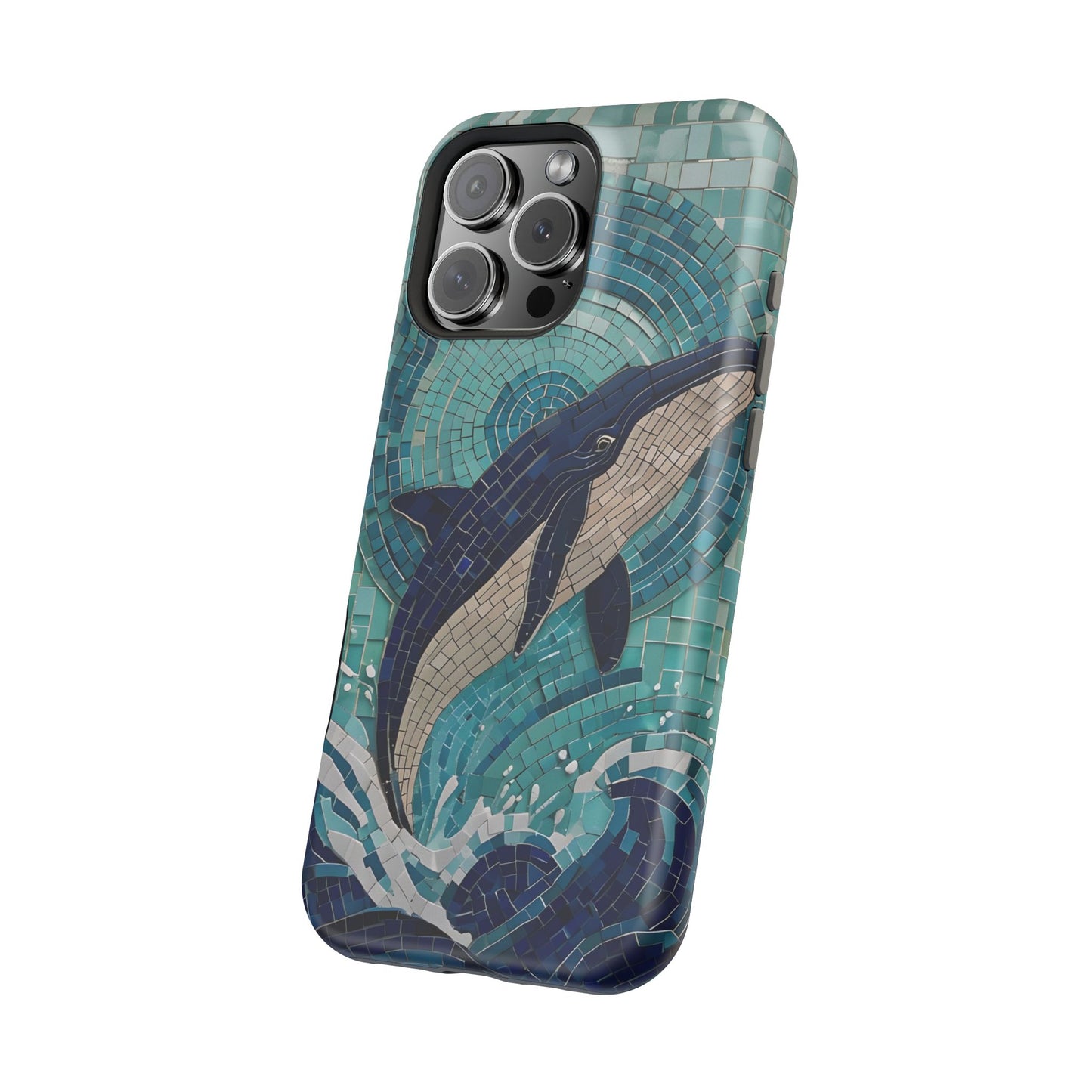 Whale Watching Mosaic iPhone Case, Whale Art, Unique Phone Case, Humpback Whale, Whale Gift, Marine Biology, Whale Watcher