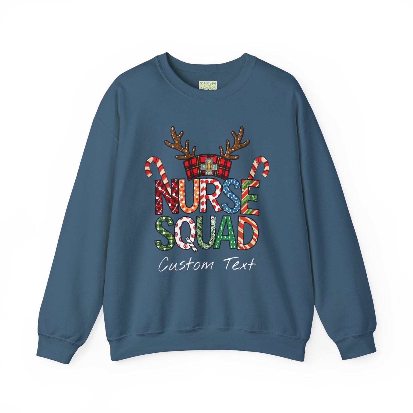 Christmas Nurse Squad Crewneck Sweatshirt – Custom Text Holiday Pullover