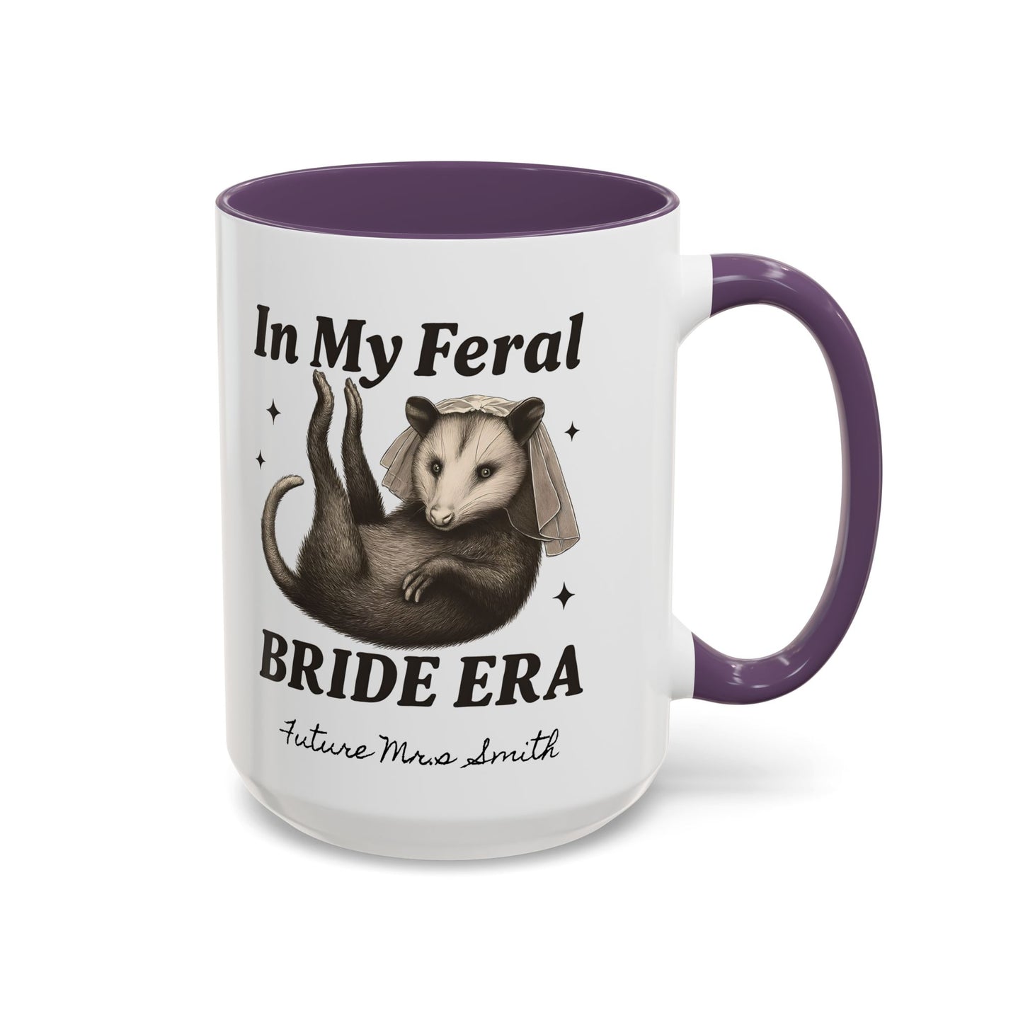 Feral Bride Era Coffee Mug, Funny Bride Mug, In My Feral Era Mug, Opossum Bride Mug, Bride Gift Idea, Quirky Bride Gift