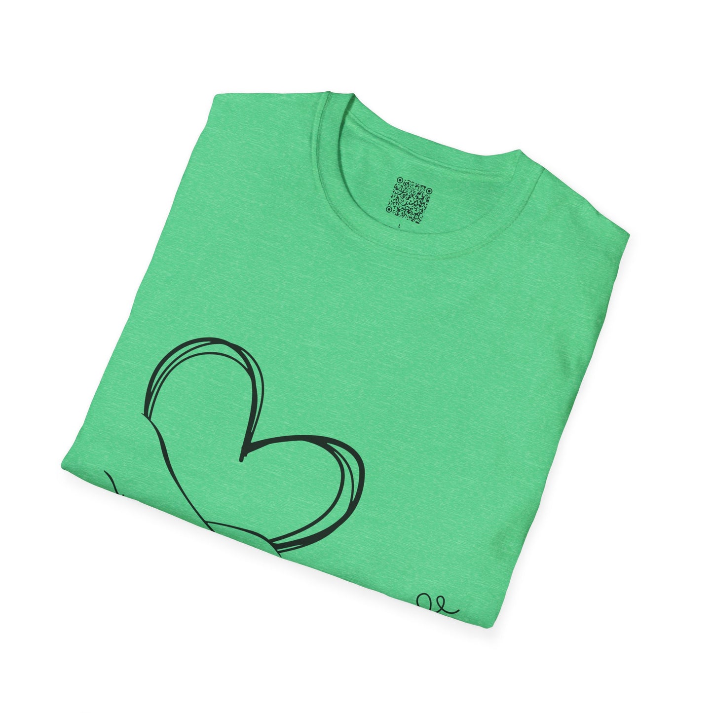Paw in Hand Love Unisex Softstyle T-Shirt - Hand-Drawn Love Design