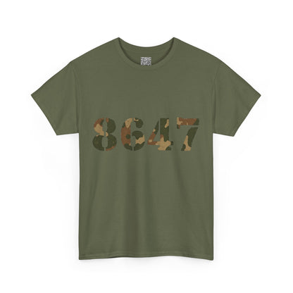 Camo 8647 Graphic Tee, 8647 Shirt, Casual Unisex Cotton, Outdoor Adventures, Streetwear, Gift for Him, Gift for Her, 86 Number 47