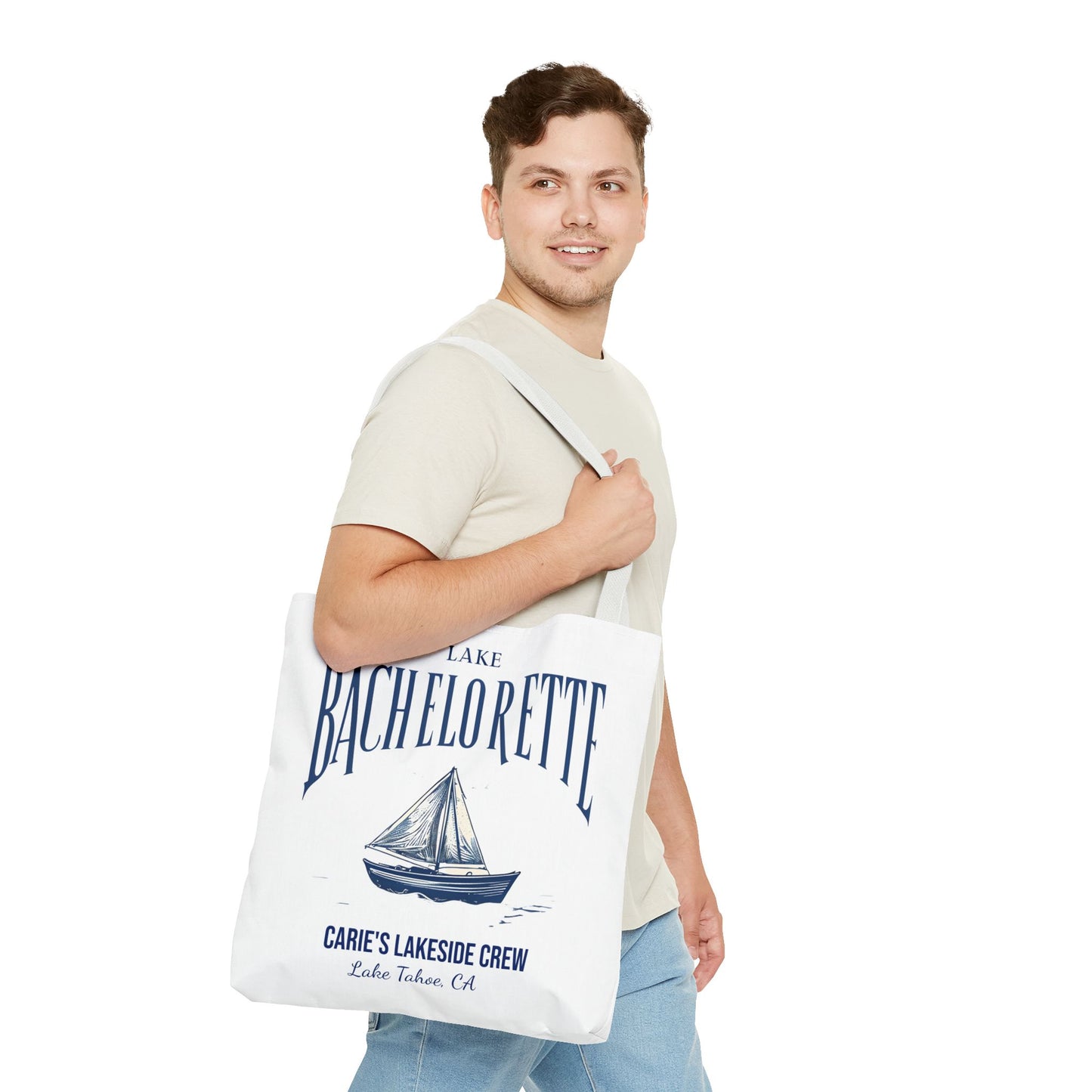 Let's Get Nauti Personalized Tote Bag, Bride Tote Bag, Bridesmaid Tote Bag, Hen Party Favors, Bride Tribe, Lake Bachelorette