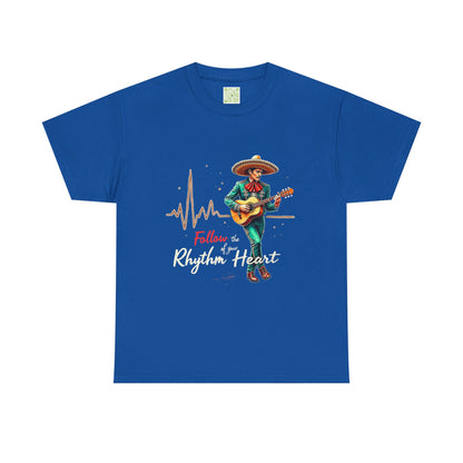 Viva la Vida Follow the Rhythm Heart Tee, Mexican Pride, Musical Vibe Tee, Mexican Pride Shirt, Concert Attire, Casual T-Shirt