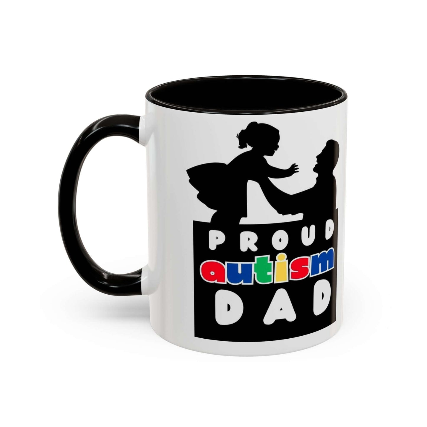 Autism Dad Multi Color Mug, Autism Spectrum Disorder, Neurodiversity Pride Merch, Autism Awareness, Inclusion Matters