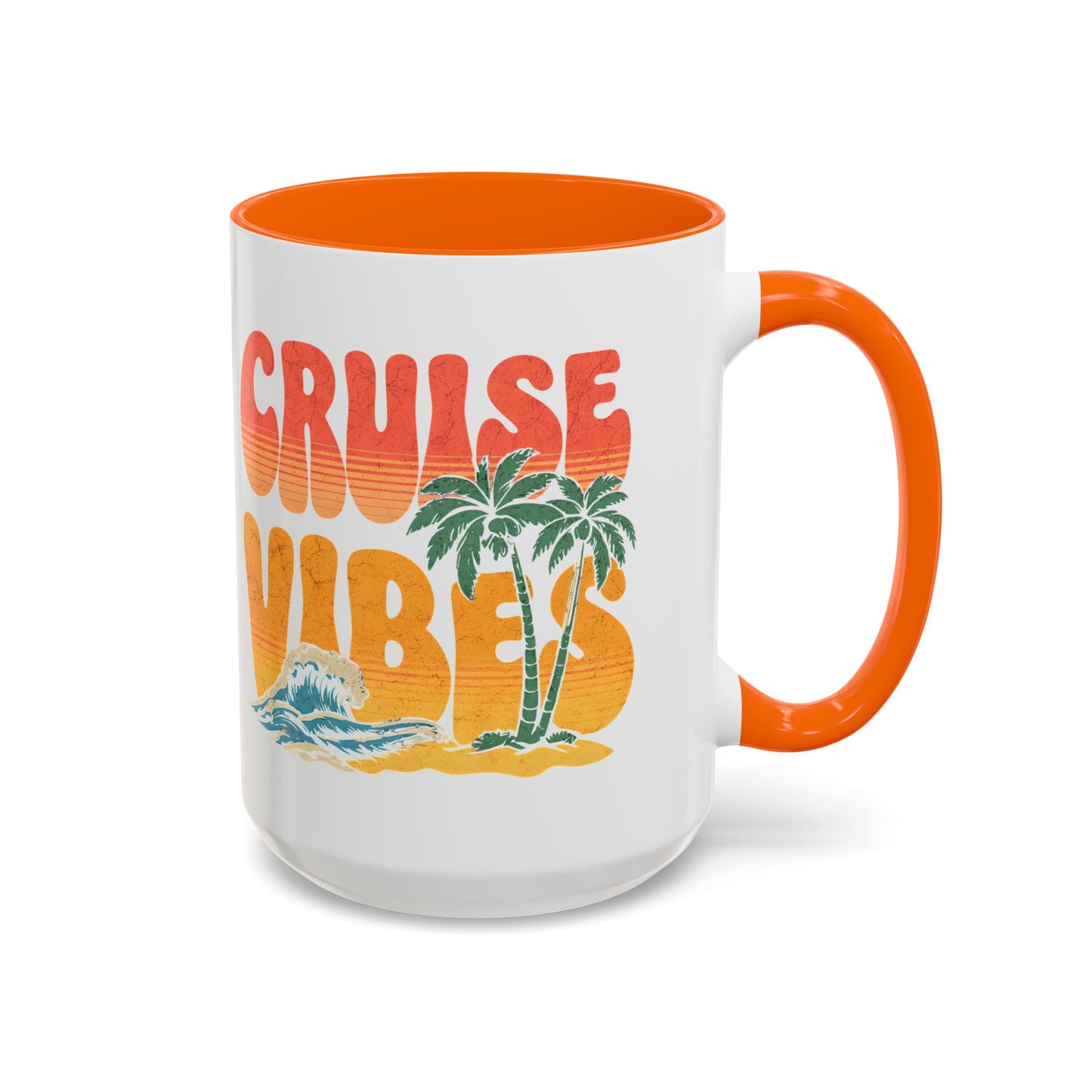 Cruise Vibes Accent Coffee Mug, Cruise Gifts, Royal Caribbean, Disney Cruise Line, Travel Mode, Birthday Cruise Mug
